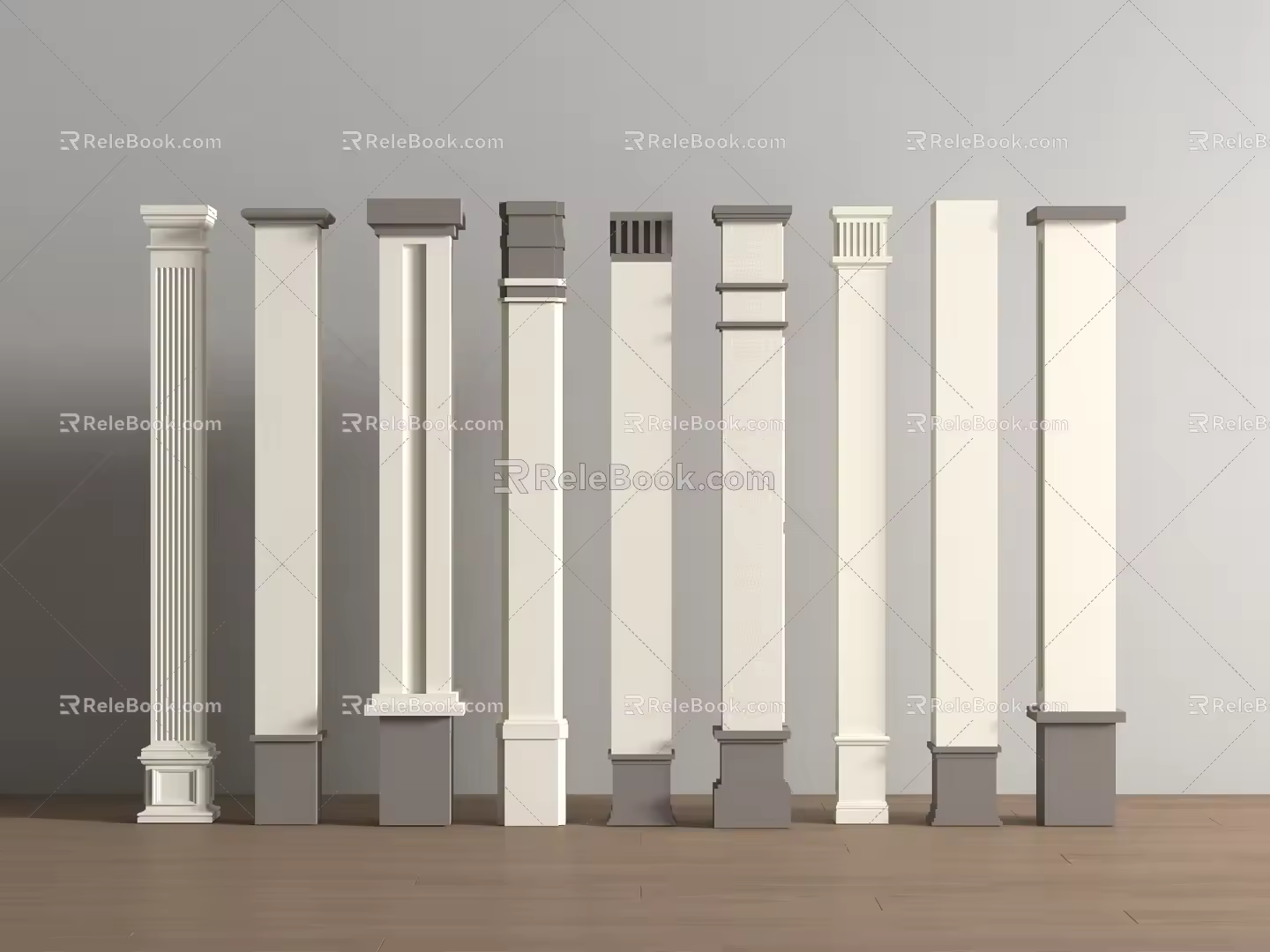 Modern New Chinese Style Column New Chinese Style Column Decorative Column Cylindrical Shape 3d model