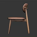 Modern Pink Upholstered Chair With Comfortable Seat Backrest And Wooden Legs