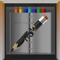 BOTTEHA Window Display With Notebook Grid Paper Pencil Black Decorations Colorful Strips