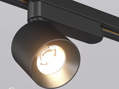 Modern Black Track Mounted Spotlight With Sleek Design And Bright Lighting 3d model
