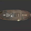 Vintage Brown And White Tugboat Model With Cockpit Deck And ASSO Number