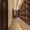 Cultural Study Room Interior Featuring Chinese Calligraphy Wall Wooden Bookshelves And Green Stools