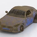 Scrapped car car wreck abandoned car 3d model