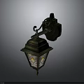 Vintage Architectural Wall Lantern With Metal Frame Glass Panels And Ornate Design