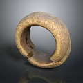 Antique Bronze Bracelet With Intricate Carved Patterns And Vintage Design For Traditional Attire