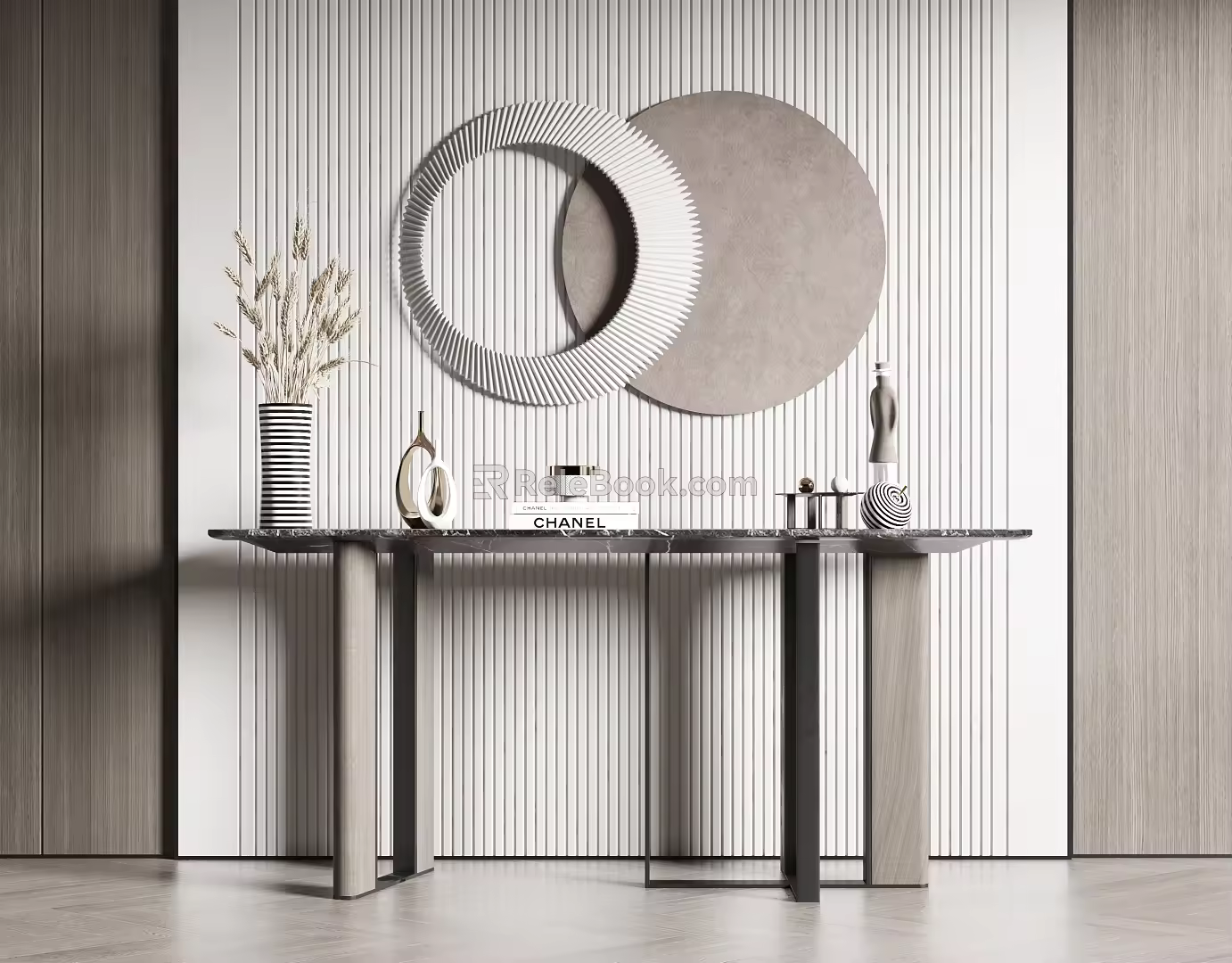 Modern End View Desk Entrance End View Desk 3d model