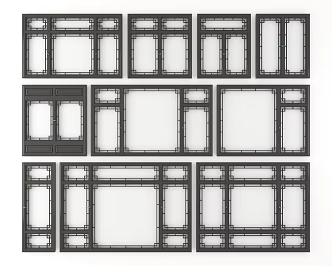 Chinese-style windows, aluminum alloy windows, Soviet-style windows, antique doors and windows, wooden windows, glass windows 3d model