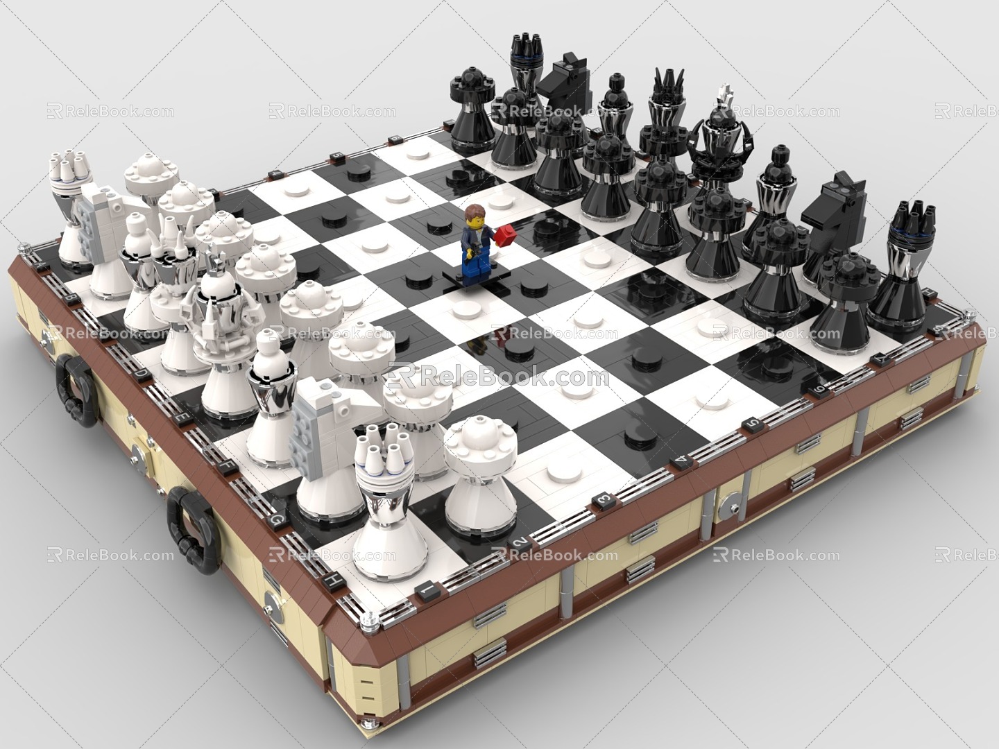 Lego toy blocks international chess pieces decoration 3d model