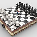 Lego toy blocks international chess pieces decoration 3d model