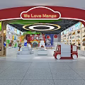 We Love Mango Shopping Mall Store With Red Decor And Toy Display Shelves
