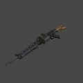 Vintage Rifle With Wooden Stock Black Metal Body And Magazine