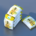 Traditional Glutinous Rice Packaging With Yellow White Design And Brand Elements