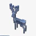Modern Minimalist Black Geometric Deer Shaped Decorative Ornament Set for Home