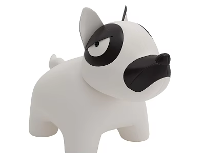 Doll White Cow Dog Girl Room Doll Bulldog Cute Doll Children's Room Ornaments 3d model