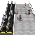 modern elevator escalator staircase 3d model