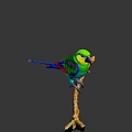 Colorful Parrot with Green Yellow Blue and Red Feathers Perched on a Branch