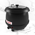 Black Commercial Soup Warmer Kitchen Equipment With Control Knob And Lid