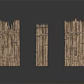 Outdoor Rustic Bamboo Fence Structures With Multiple Handcrafted Components