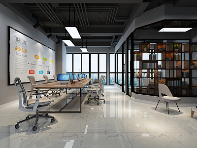 Industrial LOFT Public Office Area Office 3d model