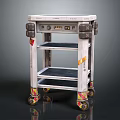 Heavy Duty Utility Cart With Multiple Metal Shelves Lockable Wheels And Control Panel