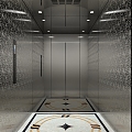 Elevator Car Etched Stainless Steel Elevator Interior 3d model