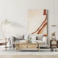 Nordic Sofa Coffee Table Combination 3d model