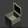 Gray Square Storage Basket with Lid Featuring Simple Design for Home Organizing Needs 3d model