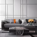 Modern sofa coffee table combination 3d model