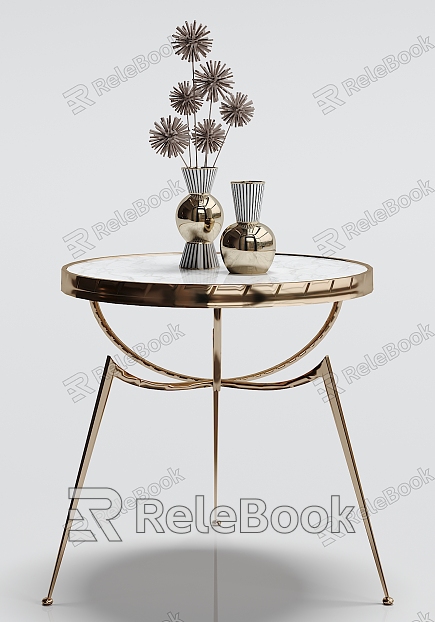 Modern round metal side ornaments combination model