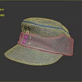 Stylish Light Blue Fabric Hat With Decorative Buttons And Emblem Detail Design