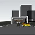 Modern Country Garden Entrance Design With Trees Lawn And Paved Pathway