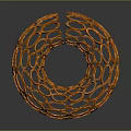 Orange Circular Ring Woven Vase With Hollow Design For Home Decor