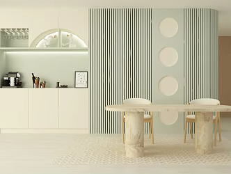 Cream Restaurant Modern Restaurant 3d model