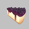 Delicious Blueberry Cheesecake Slice With Fresh Blueberries And Purple Sauce