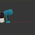 Practical Blue Electric Spray Gun With White Container And Black Cable For Household Use