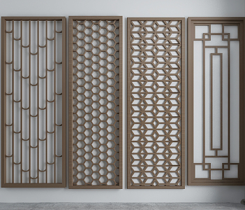 New Chinese Partition Screen 3d model