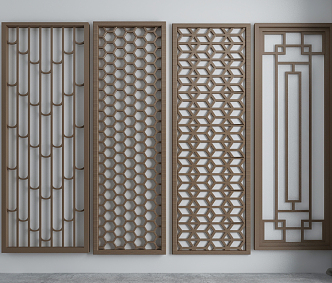 New Chinese Partition Screen 3d model