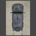 Military Style Armored Off Road Vehicle With Camouflage Paint And Roof Mounted Machine Gun