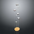 Modern Decorative Sculpture With Silver Spheres And Golden Base Vertical Design