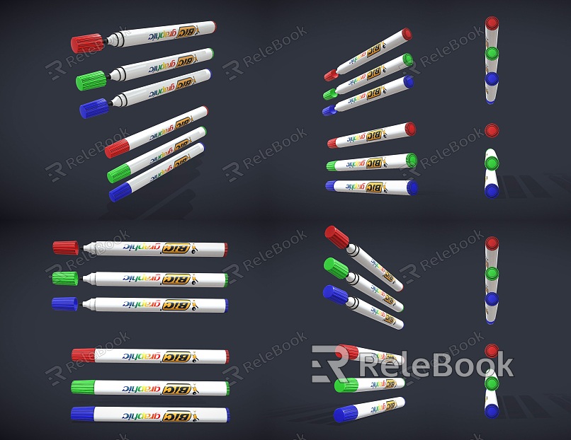 Modern Marker Children Colored Brush Marker Brush Children Marker Brush Colored Brush model