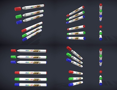 Modern Marker Children Colored Brush Marker Brush Children Marker Brush Colored Brush 3d model