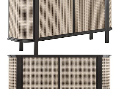 Silky Rattan Side Cabinet 3d model