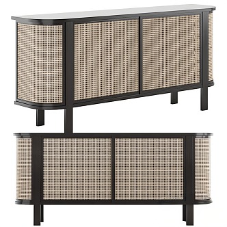 Silky Rattan Side Cabinet 3d model