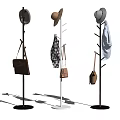 Modern Coat Racks With Black And White Bases Hanging Hats Bags And Clothes