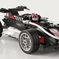 Electric Toy Racing Car Built With Building Blocks 3d model