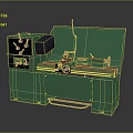 Green Industrial Machine Tool With Control Panel Rotating Parts And Steel Structure