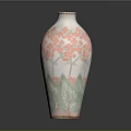 Ceramic Style Vase Cherry Blossom Pattern Chinese Vase Decorative Vase Ceramic Utensils Outdoor Items