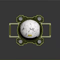 Futuristic Sci Fi Helmet With Green White Design Transparent Visor And Mechanical Details