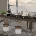 New Chinese Tea Table 3d model