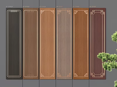 Chinese Style Decorative Wall Panels With Ornate Details And Colors 3d model